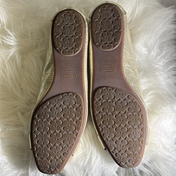 Coach Gold Ballet Flat Shoe - Picture 2 of 5